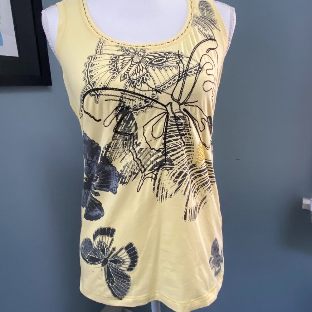 Taifun collection Sleeveless top w/ beaded heart